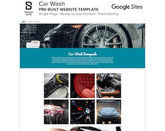 Plantilla de sitio web de lavado de autos: Servicio de limpieza de vehículos prediseñado (sitio web de Google de una sola página)