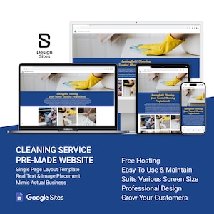 Cleaning Service Premade Website Template, Google Site Housekeeping Hygiene Service Online, Janitorial Service Web, Commercial Cleaning Site