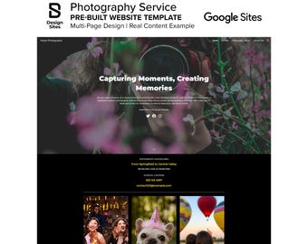 Fotografie Website Template: Vorgefertigtes Fotoshooting Event & Studio Service (mehrseitige Google Seite)
