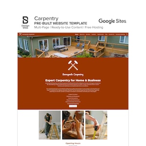 Carpentry Service Website Template: Prebuilt Woodwork Home Renovation (Multi-Page Google Site)