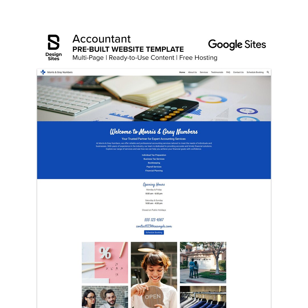 Accountant Website Template: Prebuilt Bookkeeper Financial Tax Agent ...