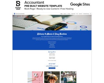 Accountant Website Template: Prebuilt Bookkeeper Financial Tax Agent Service (Multi-Page Google Site)