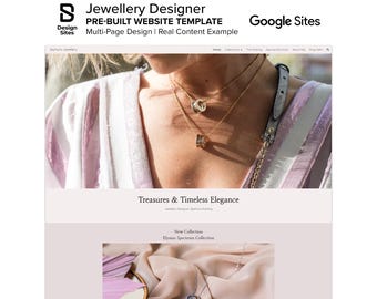 Jewellery Designer Website Template: Prebuilt Etsy Shop Owner Product Promo Portfolio (Multi-Page Google Site)