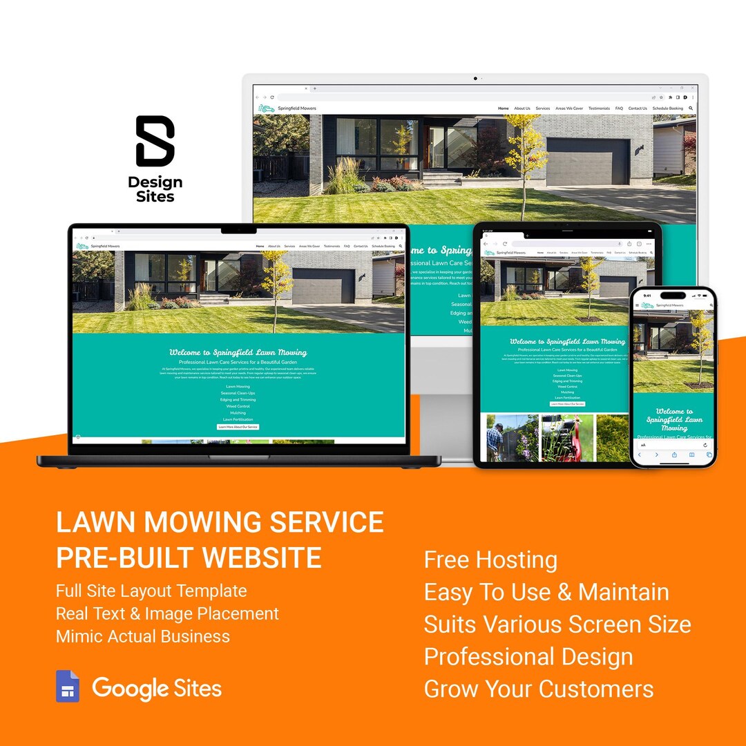 Lawn Mowing Service Website Template Google Site, Garden Maintained