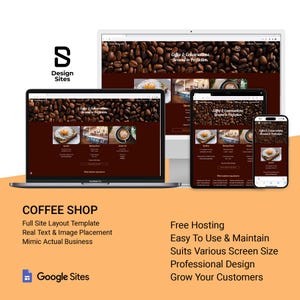 Cafe Website Template Google Sites, Cafe Shop Online Website, Coffee Store Site, Espresso Bar Online Template, Food & Drinks Web Template