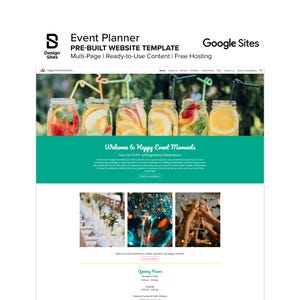 Event Planner Website Template: Prebuilt Function Corporate Meeting Wedding Coordinator (Multi-Page Google Site)