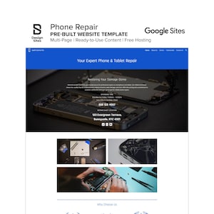 Phone Repair Website Template: Prebuilt iPhone & Android Electronic Device Fix Service (Multi-Page Google Site)