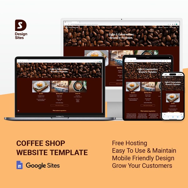 Cafe Website Template Google Sites, Cafe Shop Online Website, Coffee Store Site, Espresso Bar Online Template, Food & Drinks Web Template