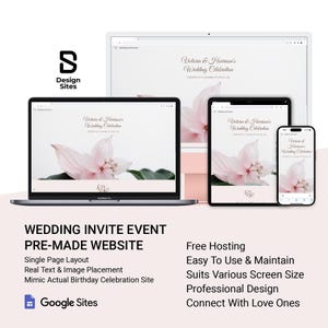 Wedding Invite Web Template Google Site, Getting Married Website Template, Online Marriage Invitation, Bride Groom Ceremony, Save the Date