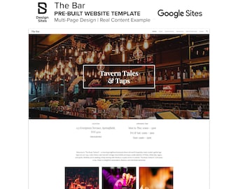 Bar Website Template: Prebuilt Pub Food & Alcohol Drinks Taverner Nightclub (Multi-Page Google Site)