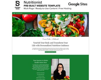 Dietitian Website Template: Prebuilt Nutritionist Healthy Eating Weight Management Coach (Multi-Page Google Site)