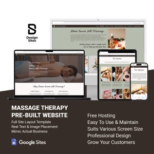 Massage Therapy Service Website Template Google Site, Relaxation Spa Full Pre-Built Web Content,  Online, Sport Massage Stress Relief Web