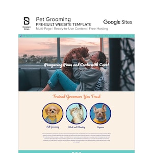 Pet Grooming Website Template: Prebuilt Dog & Cat Care Service (Multi-Page Google Site)