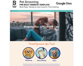 Pet Grooming Website Template: Prebuilt Dog & Cat Care Service (Multi-Page Google Site)