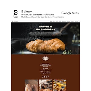 Bakery Shop Website Template: Prebuilt Food & Drinks Bread Pastries (Multi-Page Google Site)