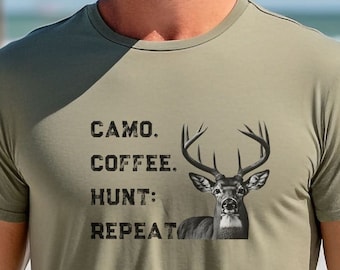 coffe, Hunting T Shirt Men ,lifestyle Hunting Shirt, Christmas Gifts For Hunters, Hunting Gear for Men and Women, Father's Day Hunting Gift