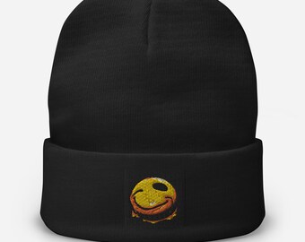 Smiling Embroidered Beanie