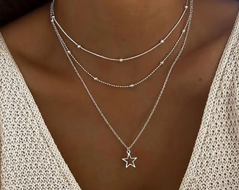 Collar de estrella de plata: regalo perfecto para ella