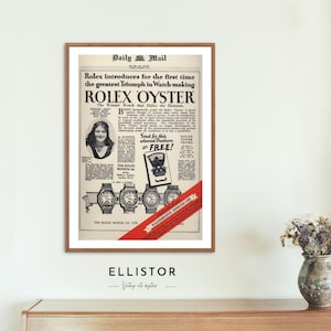 Poster vintage orologio, stampa digitale di  pubblicità orologio