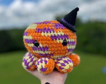 Crochet Halloween Octopus Plushie