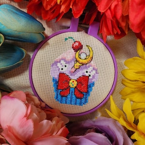 Moon Healing Escalation Cupcake - A Cross Stitch Pattern inspired by Pretty Guardian Sailor Moon