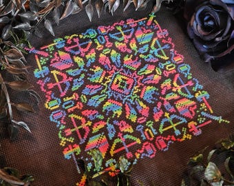 Fantasy Sampler Pattern - Modernes Witchy Magic Spell Kreuzstichmuster - Anfänger