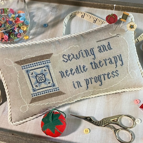 Sewing Therapy - by Crafty Bluebonnet Designs | PDF/Digital Cross Stitch Pattern