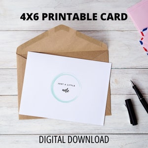 Druckbare 4x6 Blanko-Karte, Karte zum ausdrucken, Nur eine kleine Notiz druckbare Karte innen leer, 4x6 druckbare Karte einfach