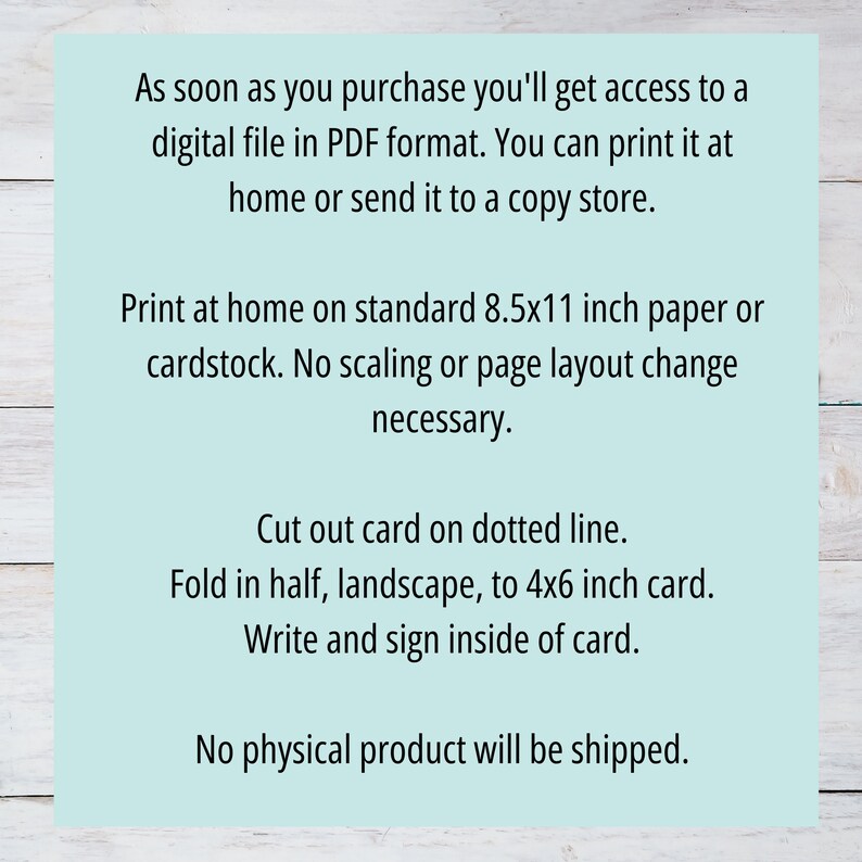 Printable 4x6 Blank Card, Card Printable, Just A Little Note Printable ...
