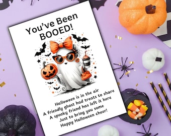 You’ve Been Booed Halloween Kit, Boo Basket Printable, Halloween Treat Tags, Secret Halloween Gift for Friends (Instant Download)