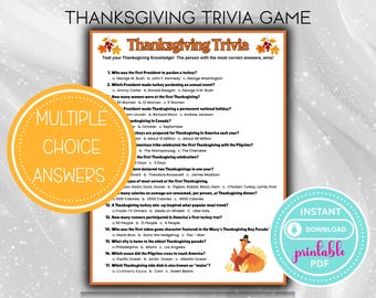 Thanksgiving Trivia Game