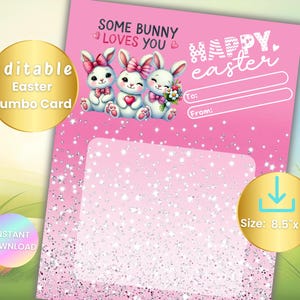 Oster-Jumbo-Leckerli-Kartenvorlage, bearbeitbares Candy-Gramm, sofortiger Download 8,5 x 11