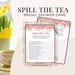 Spill the Tea Game, Tea Party Games Printable, Garden Tea Party, Tea ...