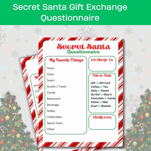 Wichtelbörse | Weihnachtswunschliste | Party Geschenkbörse | Fragebogen zu Weihnachten | Weihnachtsgeschenk für Kinder Erwachsene