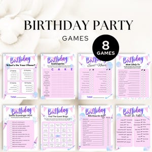 Teen Birthday Party Games: Printable Slumber Party Activity Digital Download