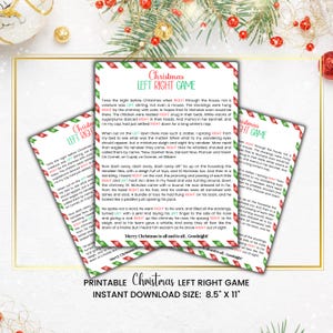 Twas the Night Before Christmas Left Right Game, Gift Exchange Story, Holiday Pass the Gift Game, Instant Download PDF