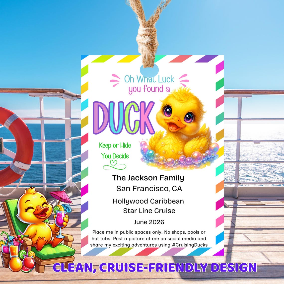 Personalized Cruise Duck Tags, You Found A Duck (digital Download) - Etsy