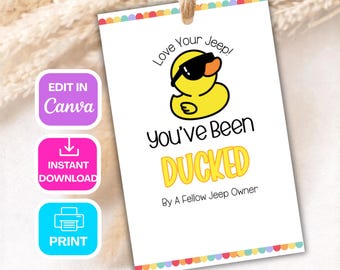 Jeep Duck-tags, gepersonaliseerde You've Been Ducked-labels (digitale download)