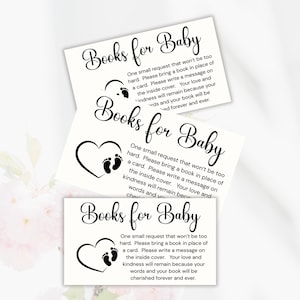Carte de demande de livres pour bébé, faire-part pour baby shower