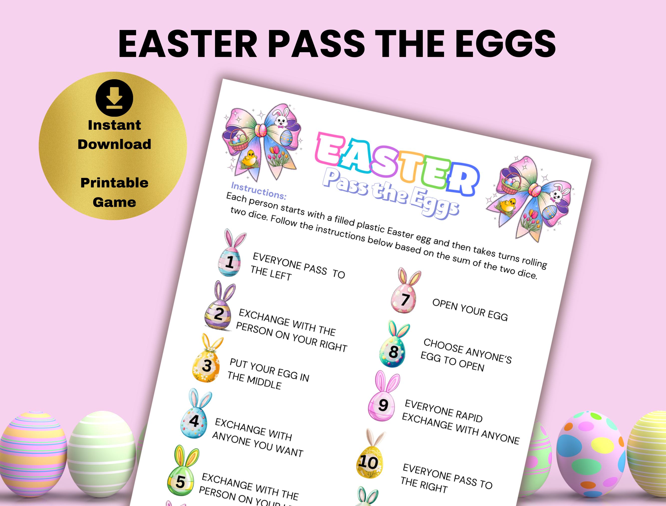 Pass The Egg, Easter Dice Game, Pass The Prize, Fun Left Right Game