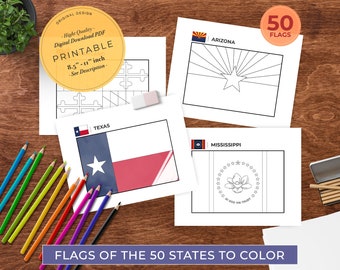 US State Flags Coloring Pages, USA State Flags, Homeschool Geography, State Flag, US Flag Coloring Book, Flags Of The U.S. State
