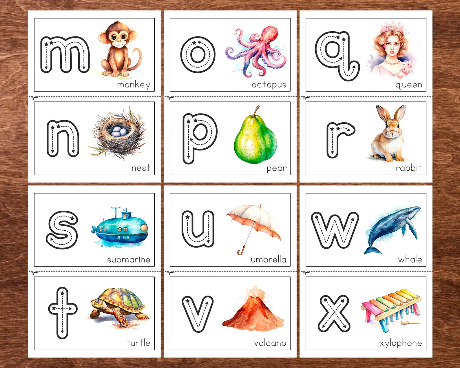 Montessori Cards for Toddlers, Printing Primer Cards, Lowercase Edition ...