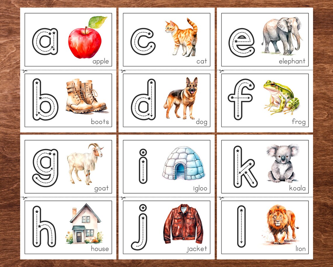 Montessori Cards for Toddlers, Printing Primer Cards, Lowercase Edition ...