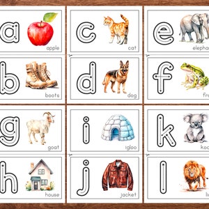 Montessori Cards for Toddlers, Printing Primer Cards, Lowercase Edition ...