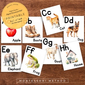 Montessori Cards For Toddlers, Alphabet Posters, Large Format, For the Classroom, Preschool Printable, Alphabet Flash Cards, Homeschool