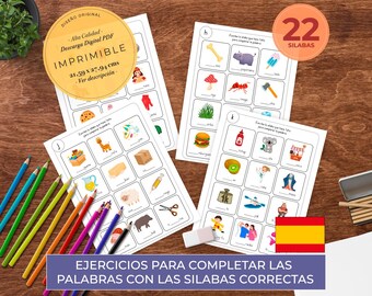 Syllables, Spanish Syllable Activities, Writing Exercises, Words and Syllables, Learning to Read, Worksheets, Reading Spanish