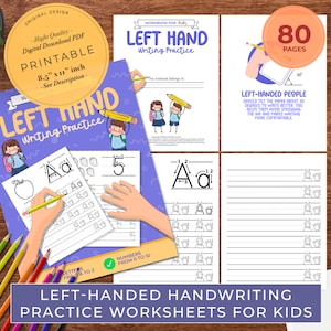 Left hand Writing Practice for Kids | Trace & Write Letters and Numbers | Left hand writing | Handwriting Practice Sheets for kids