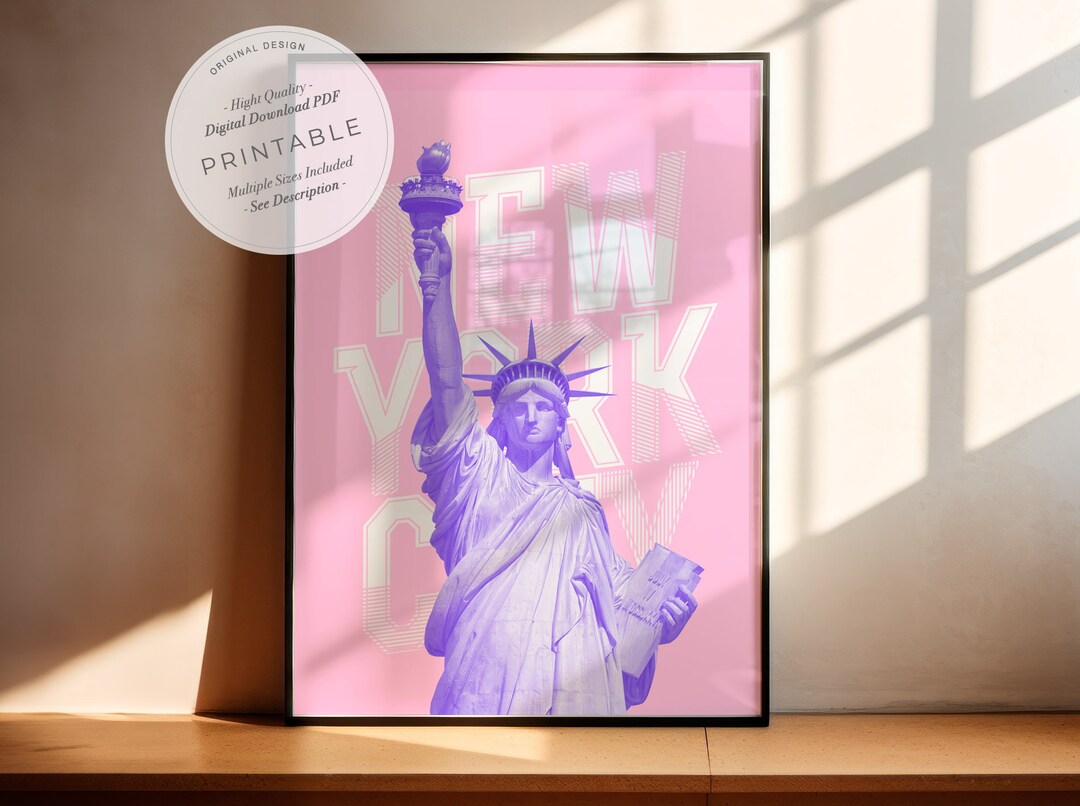 New York City Print | New York Wall Art | Statue of Liberty Poster ...