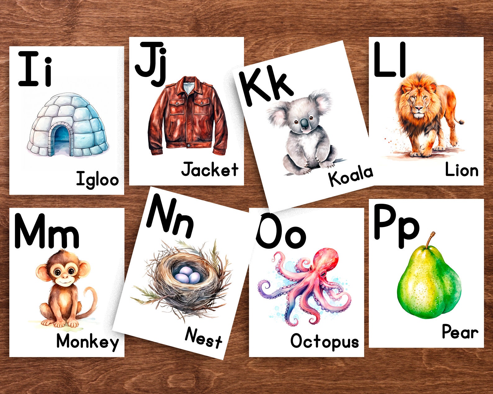 Montessori Cards for Toddlers, Alphabet Posters, Large Format, for the ...