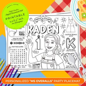 Ice Cream Birthday Party Coloring Placemat, Printable Ice Cream Truck Page, Candy Color Activity Sheet, Personalized Party Favor | for kids